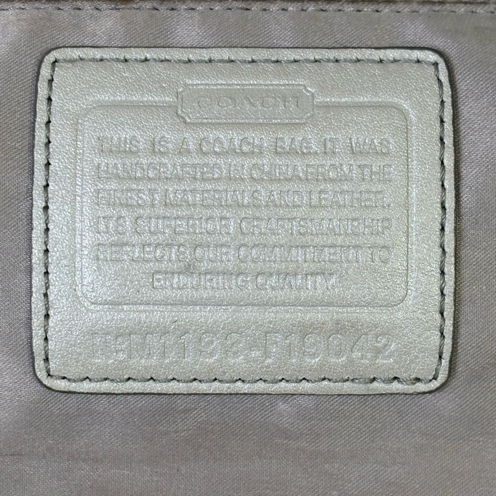 COACH F19042 Patent Leather Canvas Jacquard Logo Monogram Tote Bag Purse - Picture 15 of 16